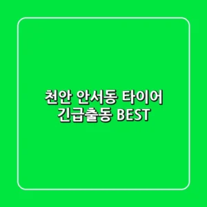 천안 안서동 타이어 긴급출동 BEST
