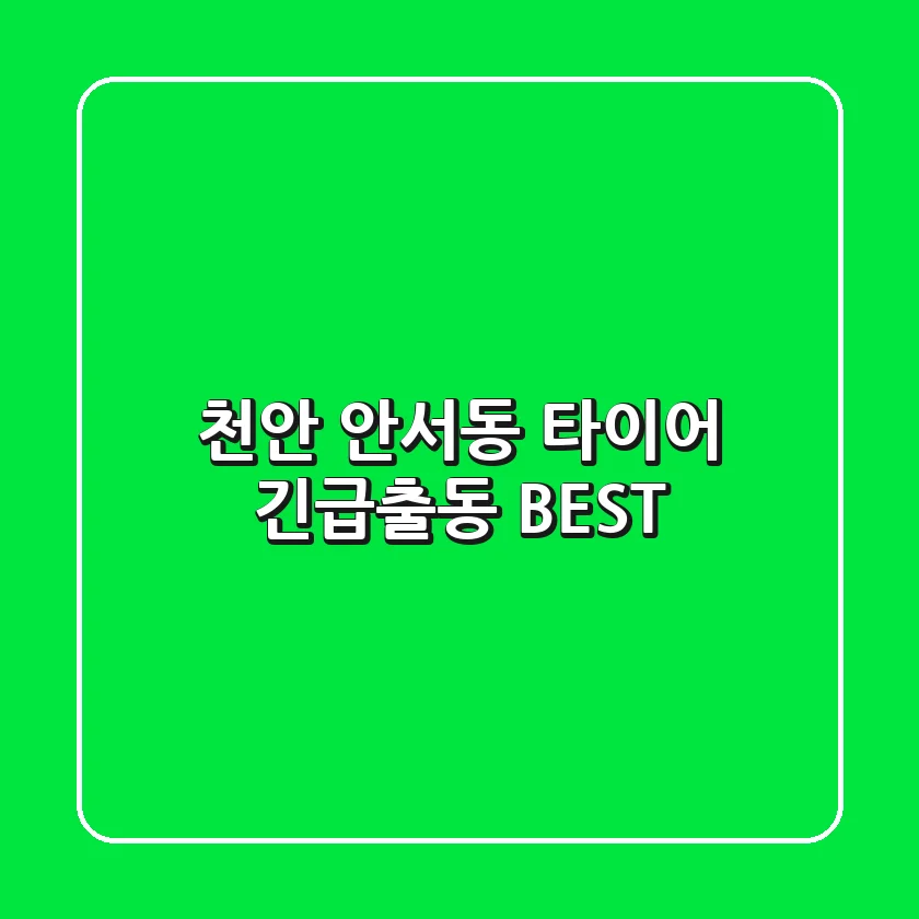 천안 안서동 타이어 긴급출동 BEST