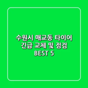 수원시 매교동 타이어 긴급 교체 및 점검 BEST 5