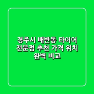 경주시 배반동 타이어 전문점 추천 | 가격 & 위치 완벽 비교
