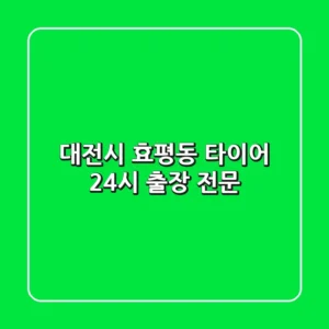 대전시 효평동 타이어 24시 출장 전문