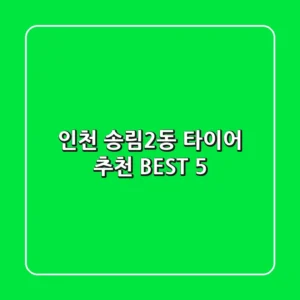 인천 송림2동 타이어 추천 BEST 5