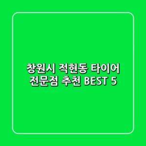 창원시 적현동 타이어 전문점 추천 BEST 5