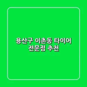 용산구 이촌동 타이어 전문점 추천