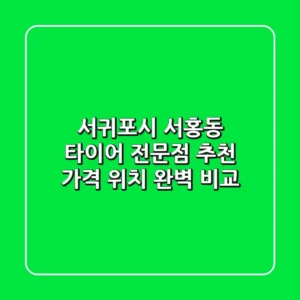 서귀포시 서홍동 타이어 전문점 추천 | 가격, 위치 완벽 비교