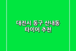 대전시 동구 산내동 타이어 추천