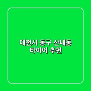 대전시 동구 산내동 타이어 추천