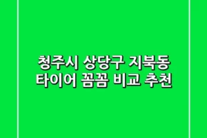 청주시 상당구 지북동 타이어 꼼꼼 비교 추천