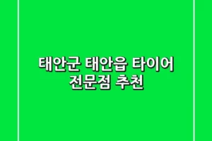 태안군 태안읍 타이어 전문점 추천