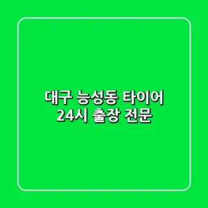 대구 능성동 타이어 24시 출장 전문