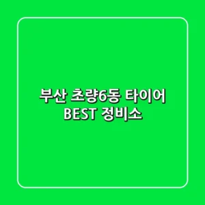 부산 초량6동 타이어 BEST 정비소