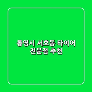 통영시 서호동 타이어 전문점 추천