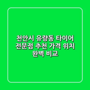 천안시 유량동 타이어 전문점 추천 | 가격, 위치 완벽 비교
