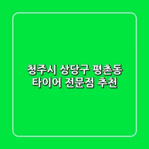 청주시 상당구 평촌동 타이어 전문점 추천