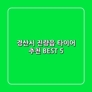 경산시 진량읍 타이어 추천 BEST 5