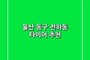 울산 동구 전하동 타이어 추천