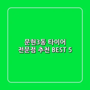문현3동 타이어 전문점 추천 BEST 5