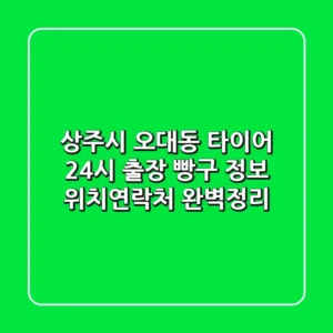 상주시 오대동 타이어 24시 출장 빵구 정보 - 위치/연락처 완벽정리
