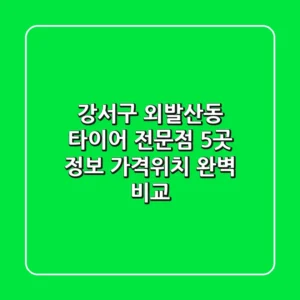 강서구 외발산동 타이어 전문점 5곳 정보 - 가격/위치 완벽 비교