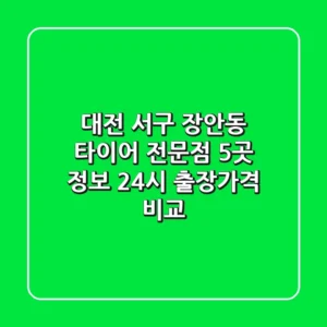 대전 서구 장안동 타이어 전문점 5곳 정보 - 24시 출장/가격 비교