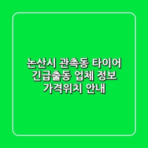 논산시 관촉동 타이어 긴급출동 업체 정보 - 가격/위치 안내