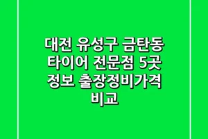 대전 유성구 금탄동 타이어 전문점 5곳 정보 – 출장/정비/가격 비교