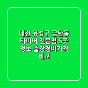 대전 유성구 금탄동 타이어 전문점 5곳 정보 - 출장/정비/가격 비교