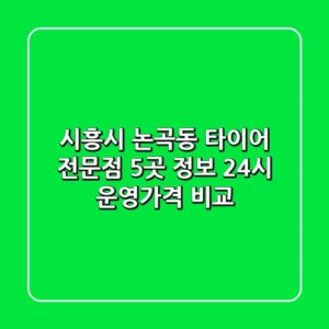 시흥시 논곡동 타이어 전문점 5곳 정보 - 24시 운영/가격 비교