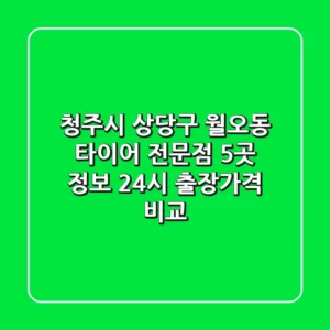청주시 상당구 월오동 타이어 전문점 5곳 정보 - 24시 출장/가격 비교