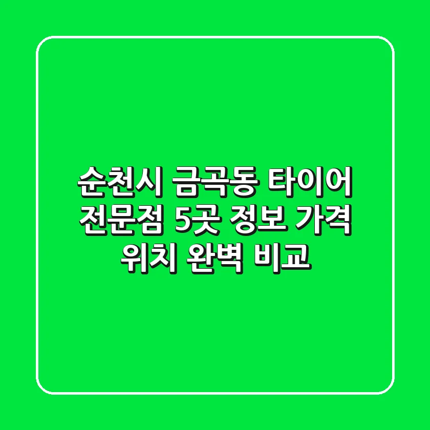 순천시 금곡동 타이어 전문점 5곳 정보 - 가격, 위치 완벽 비교