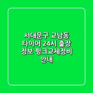 서대문구 교남동 타이어 24시 출장 정보 - 펑크/교체/정비 안내