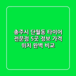 충주시 단월동 타이어 전문점 5곳 정보 - 가격, 위치 완벽 비교