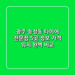 광주 송정동 타이어 전문점 5곳 정보 - 가격, 위치 완벽 비교
