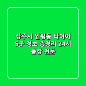 상주시 인평동 타이어 5곳 정보 총정리 - 24시 출장 전문