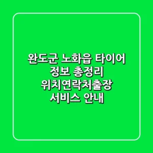 완도군 노화읍 타이어 정보 총정리 - 위치/연락처/출장 서비스 안내