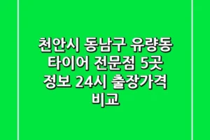 천안시 동남구 유량동 타이어 전문점 5곳 정보 – 24시 출장/가격 비교