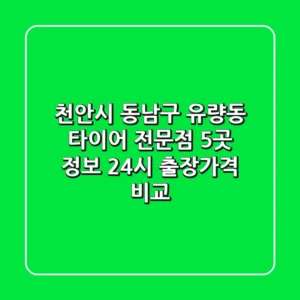 천안시 동남구 유량동 타이어 전문점 5곳 정보 - 24시 출장/가격 비교