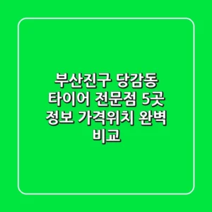 부산진구 당감동 타이어 전문점 5곳 정보 - 가격/위치 완벽 비교
