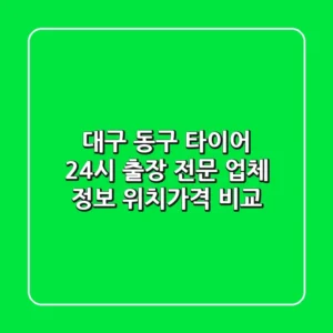 대구 동구 타이어 24시 출장 전문 업체 정보 - 위치/가격 비교