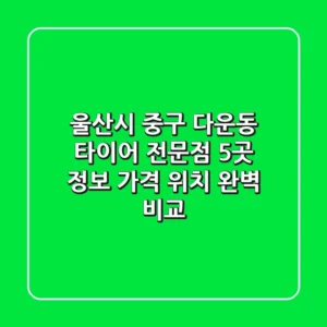 울산시 중구 다운동 타이어 전문점 5곳 정보: 가격, 위치 완벽 비교