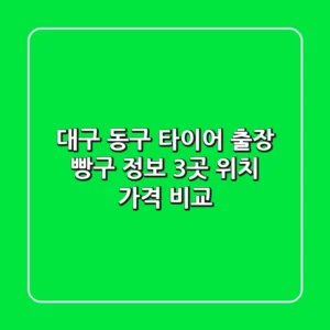 대구 동구 타이어 출장 빵구 정보 - 3곳 위치, 가격 비교