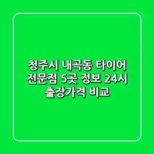 청주시 내곡동 타이어 전문점 5곳 정보 - 24시 출장/가격 비교