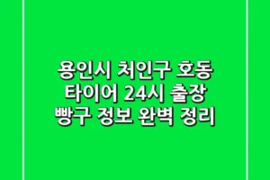 용인시 처인구 호동 타이어 24시 출장 빵구 정보 완벽 정리
