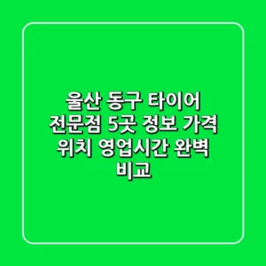 울산 동구 타이어 전문점 5곳 정보: 가격, 위치, 영업시간 완벽 비교