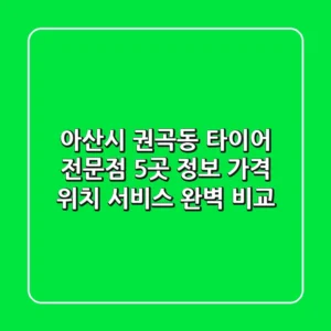아산시 권곡동 타이어 전문점 5곳 정보 - 가격, 위치, 서비스 완벽 비교