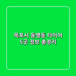 목포시 동명동 타이어 5곳 정보 총정리