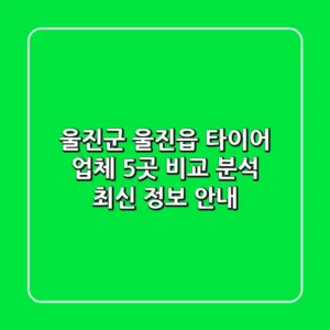 울진군 울진읍 타이어 업체 5곳 비교 분석 - 최신 정보 안내