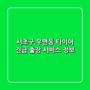 서초구 우면동 타이어 긴급 출장 서비스 정보