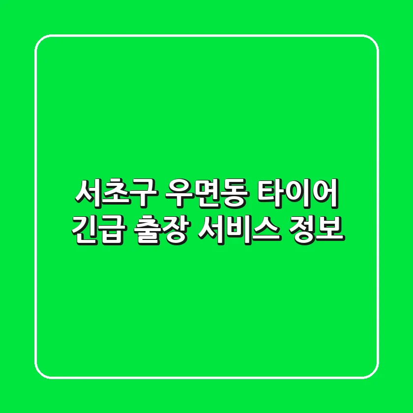 서초구 우면동 타이어 긴급 출장 서비스 정보