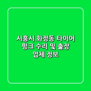 시흥시 화정동 타이어 펑크 수리 및 출장 업체 정보